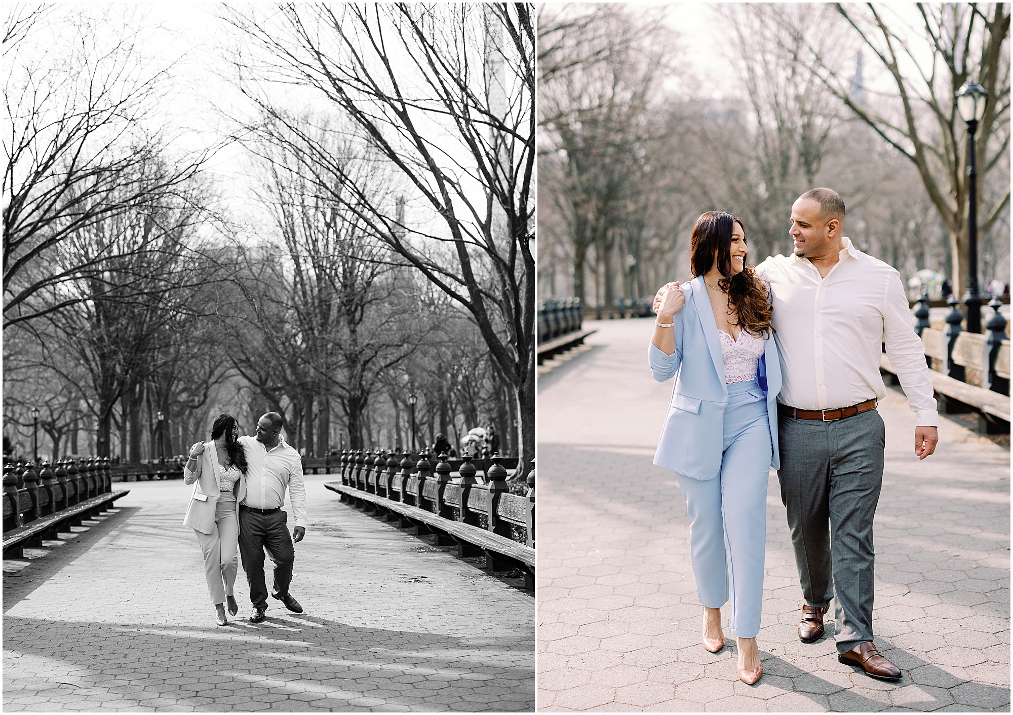 Winter Chic Central Park, NY Engagement Session