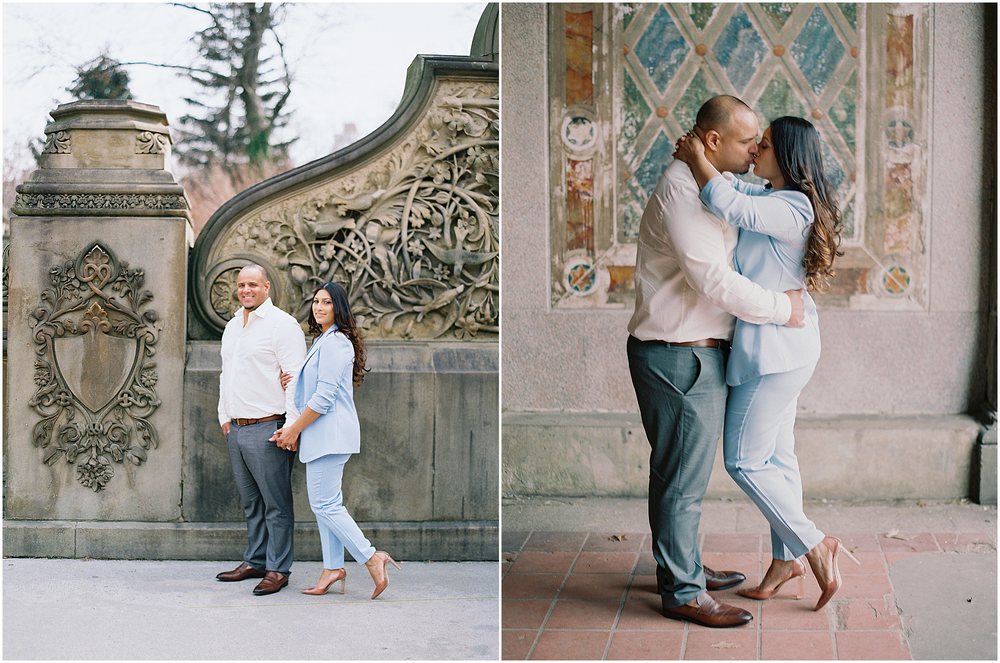 Winter Chic Central Park, NY Engagement Session